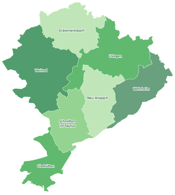 Bild vergrößern: Karte Region Hoher Taunus